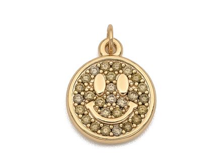 Подвеска "Смайлик" со стразами, 14мм