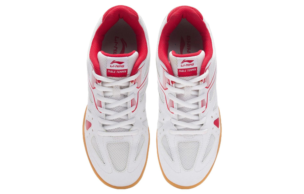 Li Ning Fabric Cushioning Slip Resistant Abrasion Resistant Low top Training Shoes Women"s White Red