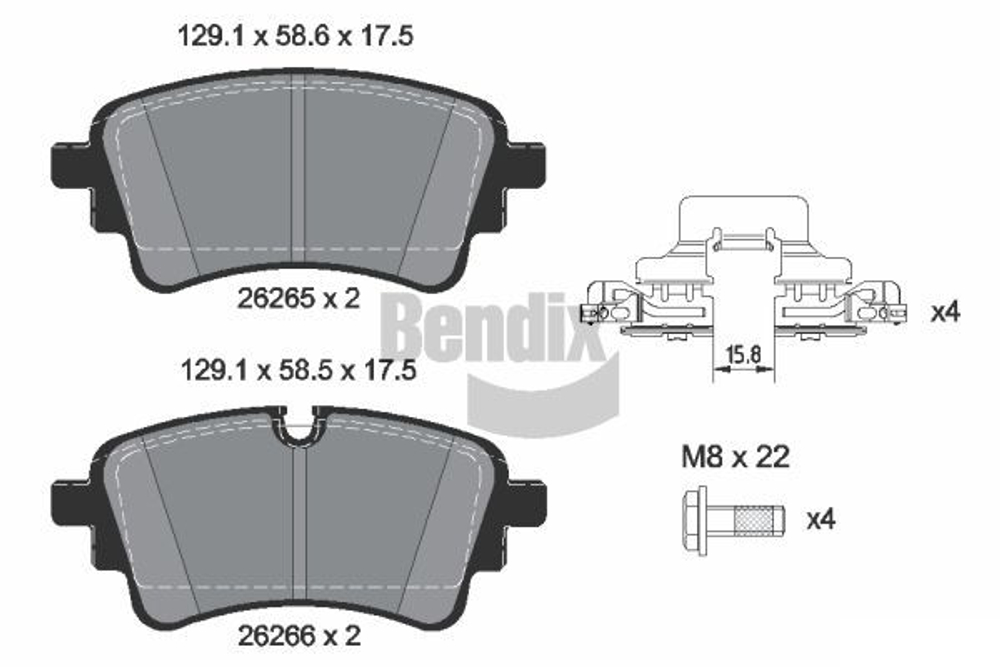 BENDIX Braking - BPD1646-BEN - Brake Pad Set, disc brake