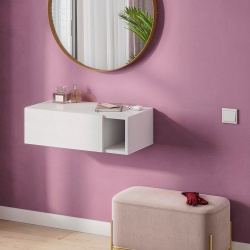 Тумба подвесная с ящиком и нишей Страйк, белый