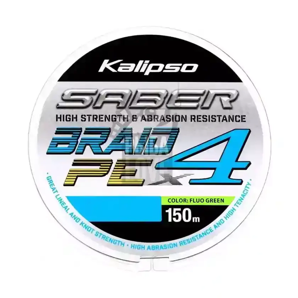 Шнур Kalipso Saber X4 PE Fluo Green 150m #0.6-2.5