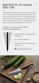 Кухонный нож Hezhen X02M Utility нож 5 дюймов клинок 67 Layers Damascus рукоять микарта, длина лезвия 13,5 см