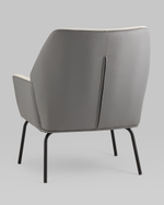 Кресло Харви бежевый с серой экокожей