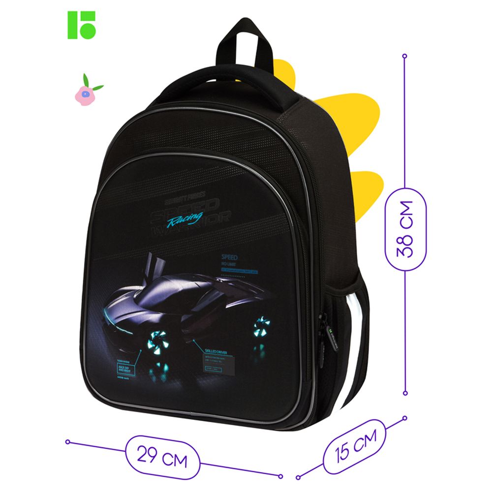 Ранец Berlingo Expert Plus Virtual racing 38х29х15см, 2 отд., с анатомической спинкой