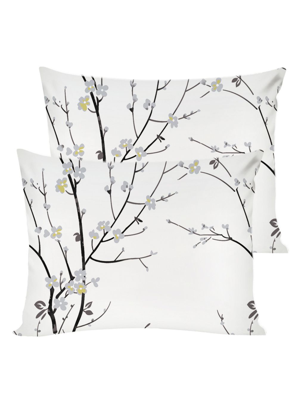 Постельное белье Полисатин Мечта "White cherry" евро  Наволочка 50х70 см 2 шт Простынь на резинке 180x200 см Пододеяльник 200x215 см