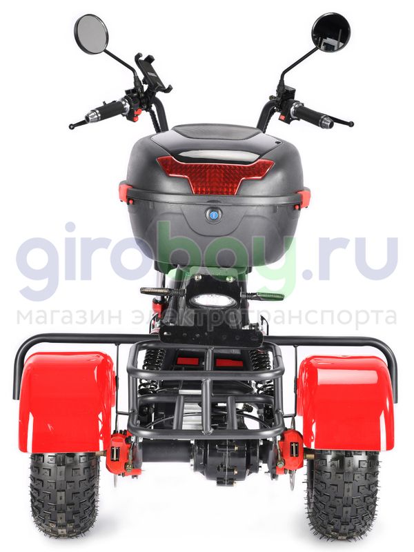 Электроскутер WHITE SIBERIA TRIKE MINI 1500W - Красный фото №6