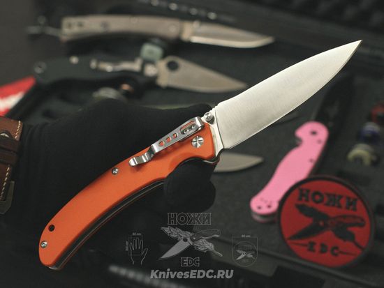 Складной нож Steelclaw Кедр-3 оранжевый c клинком из стали D2, рукоять G10