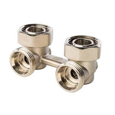 Узел нижнего подключения угловой STOUT - 3/4" (НР/НГ, PN10, Tmax 120°С, для двухтрубной системы)