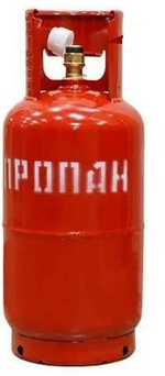 Стальной пропановый газовый баллон 12 л, с клапаном (пустой)