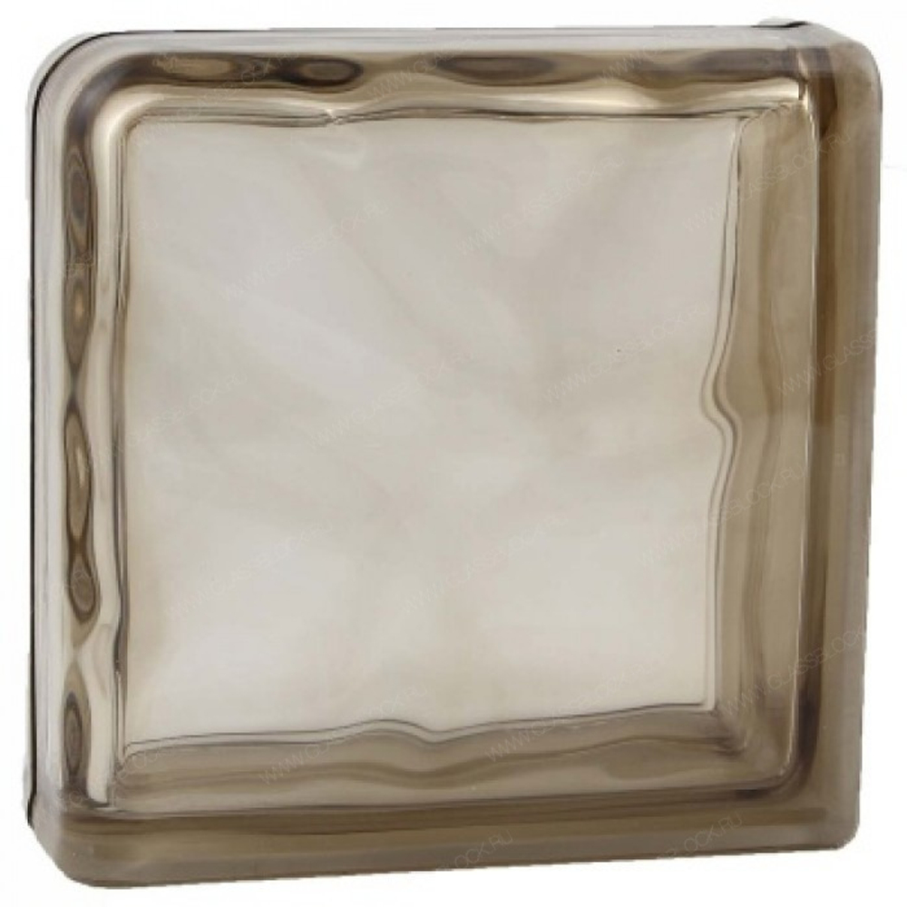 Купить Завершающий стеклоблок коричневый окраска в массе Vitrablok   19x19x8