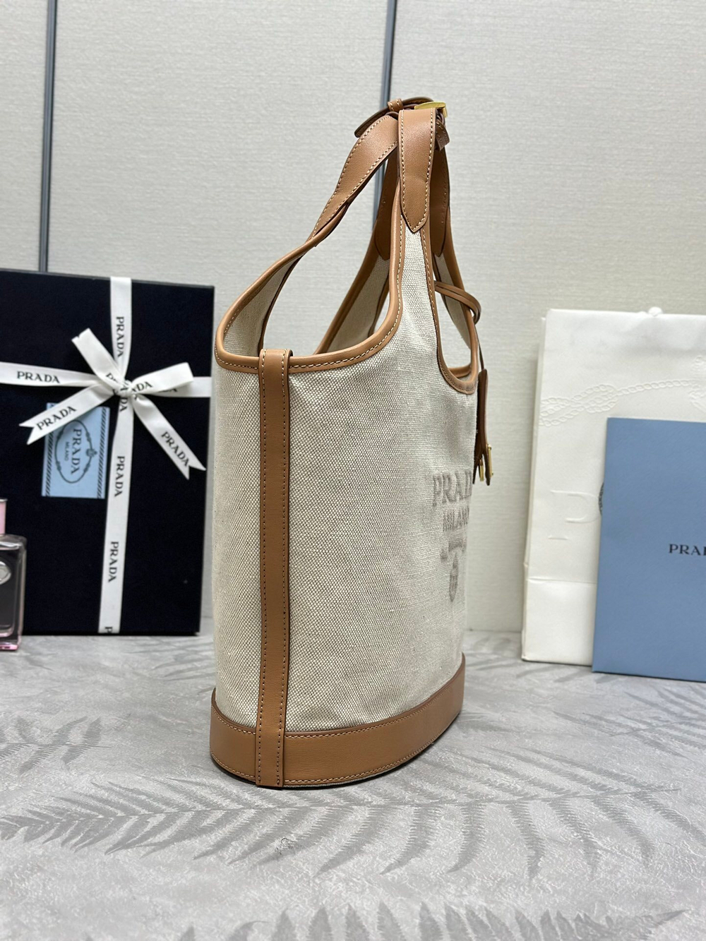 Prada Linen Tote Bag 28 cm