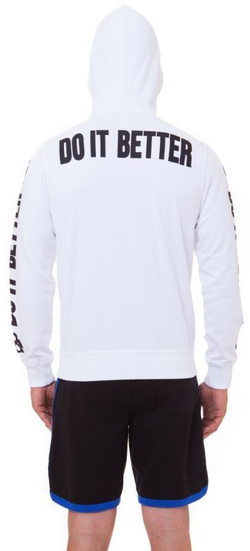 Мужская кофта теннисная Hydrogen Do It Better FZ Hoodie - white
