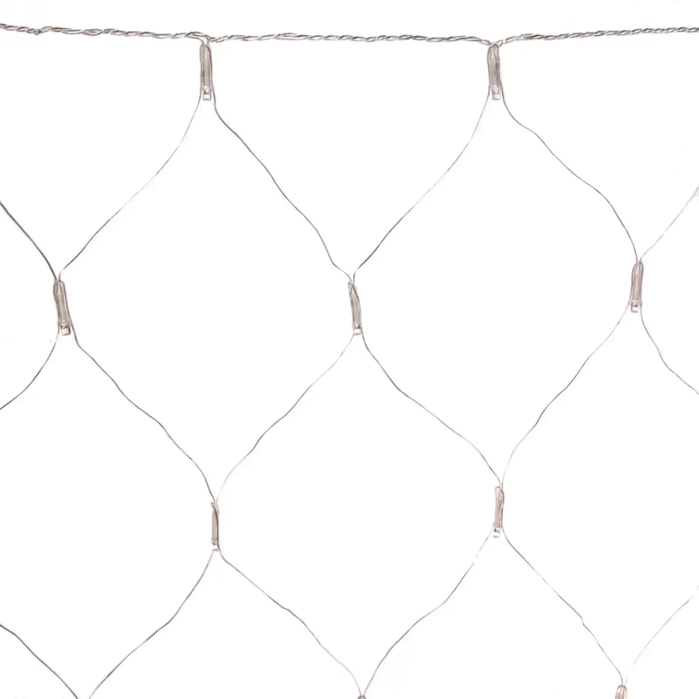 Гирлянда для улицы СЕТКА «Мерцание» ш2,0* в1,5 м 192 ламп LED, прозр.пров,1 реж.,IP-54, Белый, синее мерцание (возможность соединения)