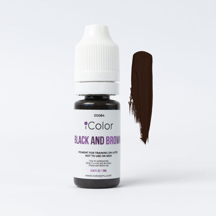 black and brown 10 ml  icolor пигмент для бровей