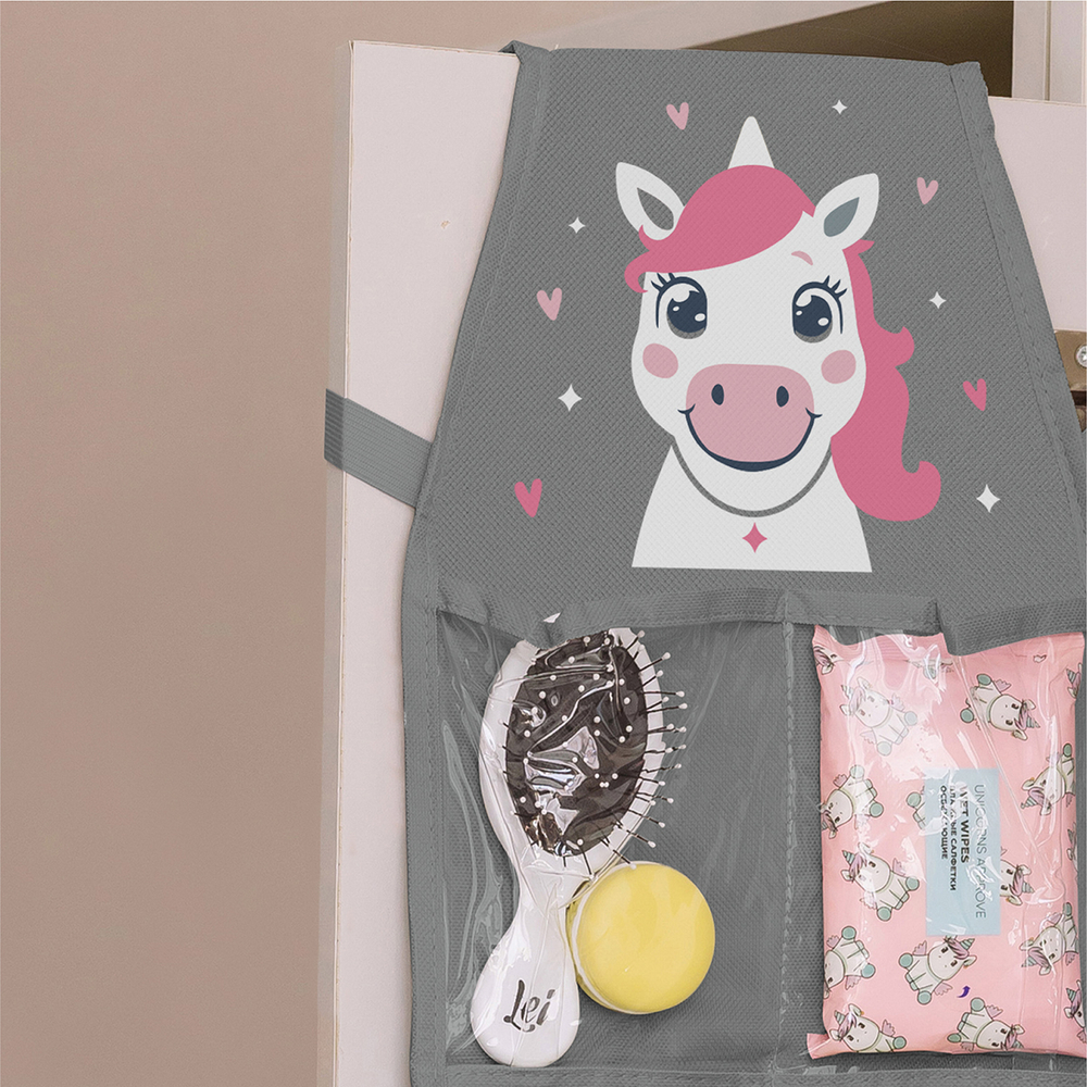 Набор для детского сада: кармашек, коврик, наклейки. Единорог