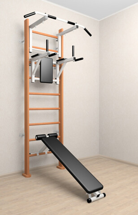 Деревянная шведская стенка Sv Sport 905о (Турник стандарт/Брусья/Скамья)