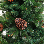 Елка светодиодная «Лесная метель» 240 см, ПВХ+леска (шишки и напыление) 1511 веток, 310 ламп LED,Теплый белый