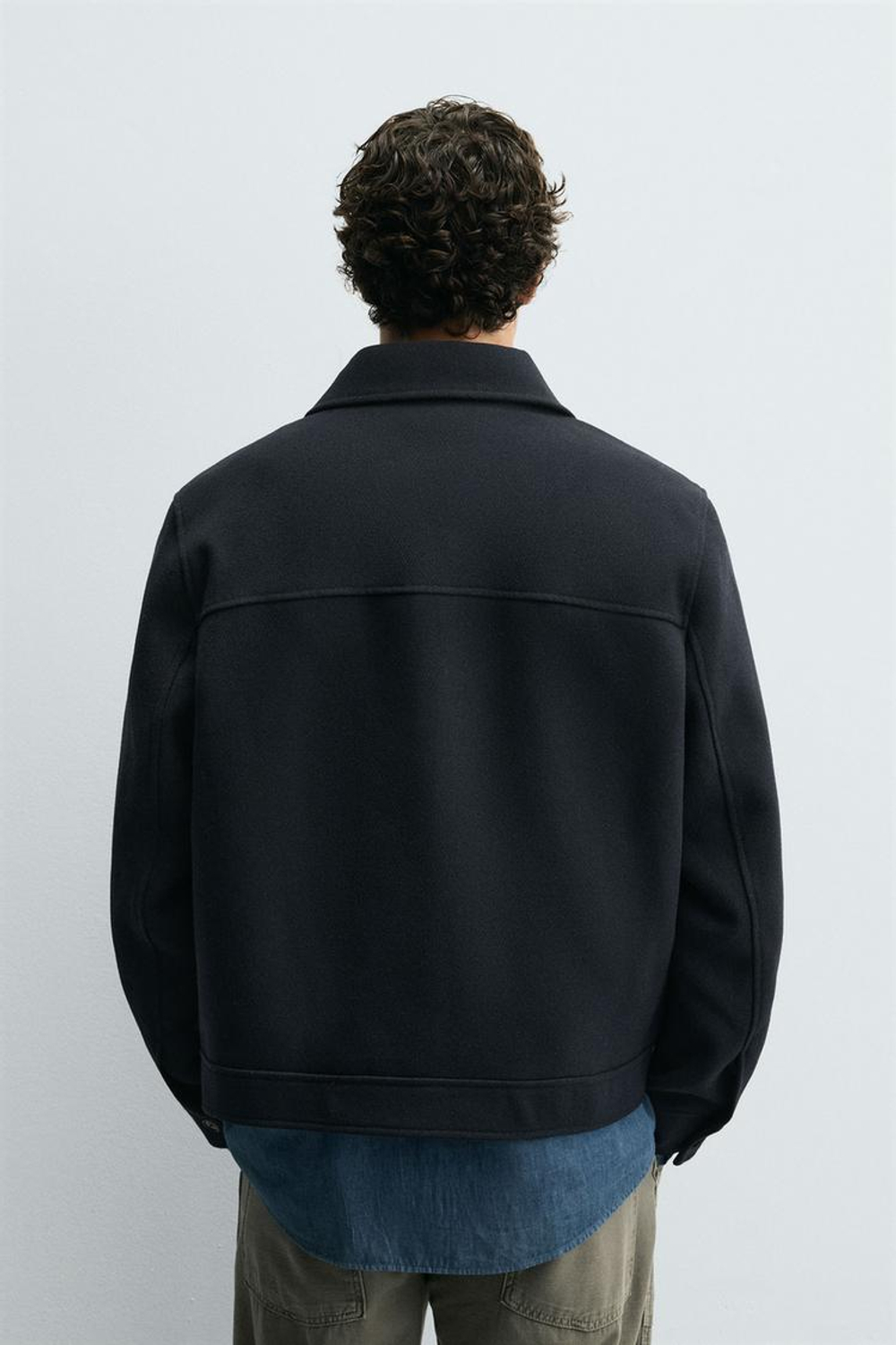 ZARA КУРТКА С ЗАСТЕЖКОЙ-МОЛНИЕЙ, МОРСКОЙ СИНИЙ