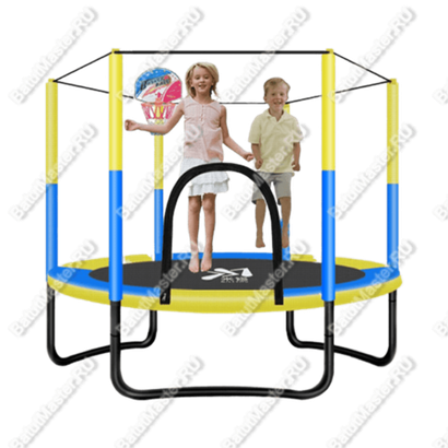 Батут с сеткой и с баскетбольным кольцом, диаметр 5 фт