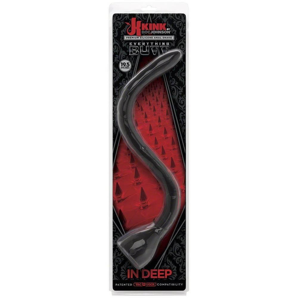 Анальная змейка Kink In Deep Silicone Anal Snake - 49,5 см. (Цвет: черный)
