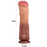 Фаллоимитатор 12'' Dual layered Platinum Silicone Cock