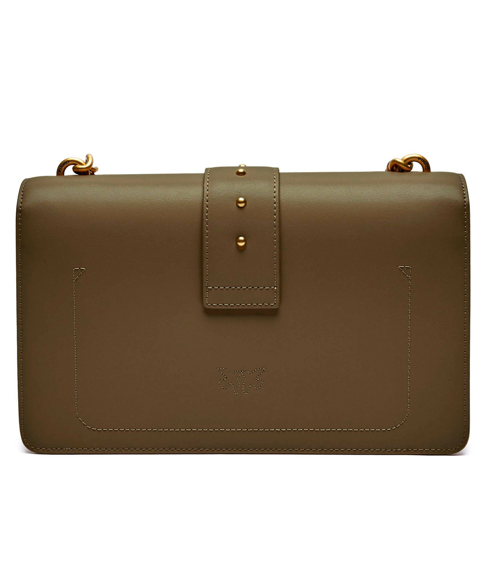 Кожаная сумка-мессенджер love one classic Pinko - оливковый(100053 A0F1)