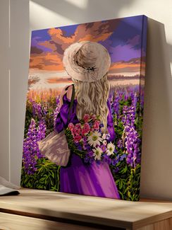 Картина по номерам - Девушка в лавандовом поле