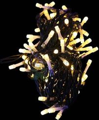 Светодиодная гирлянда мерцающая 10 м, 220-230V., 100 теплых белых LED ламп, черный ПВХ, Beauty Led (PST100BL-11-2WW)