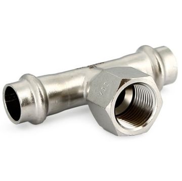 Тройник пресс Uni-Fitt 35 х 1/2" ВР с внутренней резьбой из нержавеющей стали 797S5250