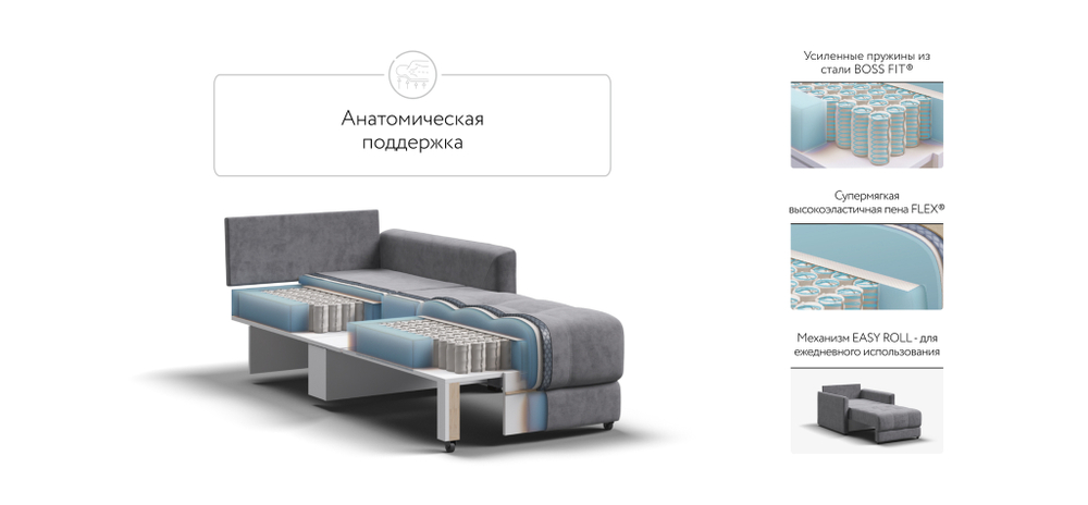 Босс Лофт кресло-кровать Велюр Роял агат