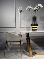 Стол обеденный Ist Casa Ланс, 180х90х75 см, белая керамика, золотой