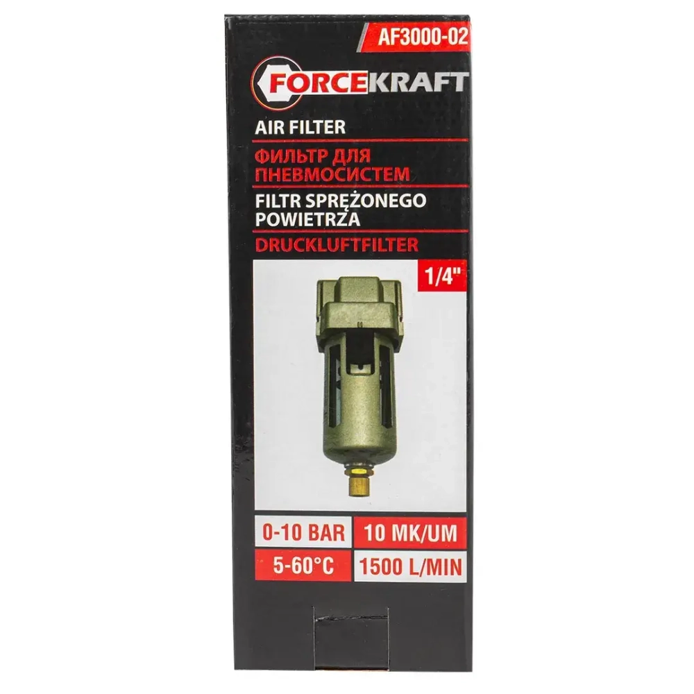Фильтр воздушный для пневмосистем 1/4'' FORCEKRAFT FK-AF3000-02
