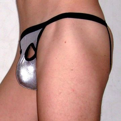 Мужские трусы стринги серебристые String Shine Silver Eyes 1050