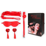 Пикантный набор БДСМ из 4 предметов в красном цвете (Цвет: красный)