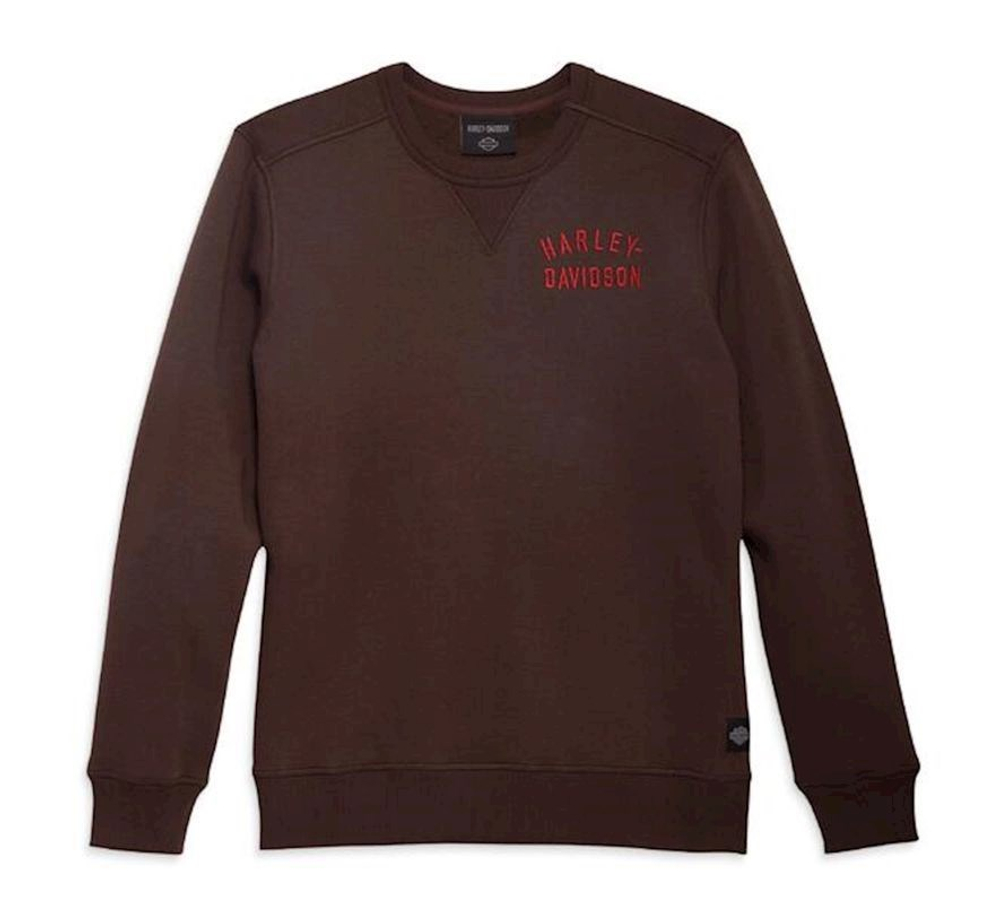 Лонгслив Men's Staple Embroidered Sweatshirt Brown Harley-Davidson