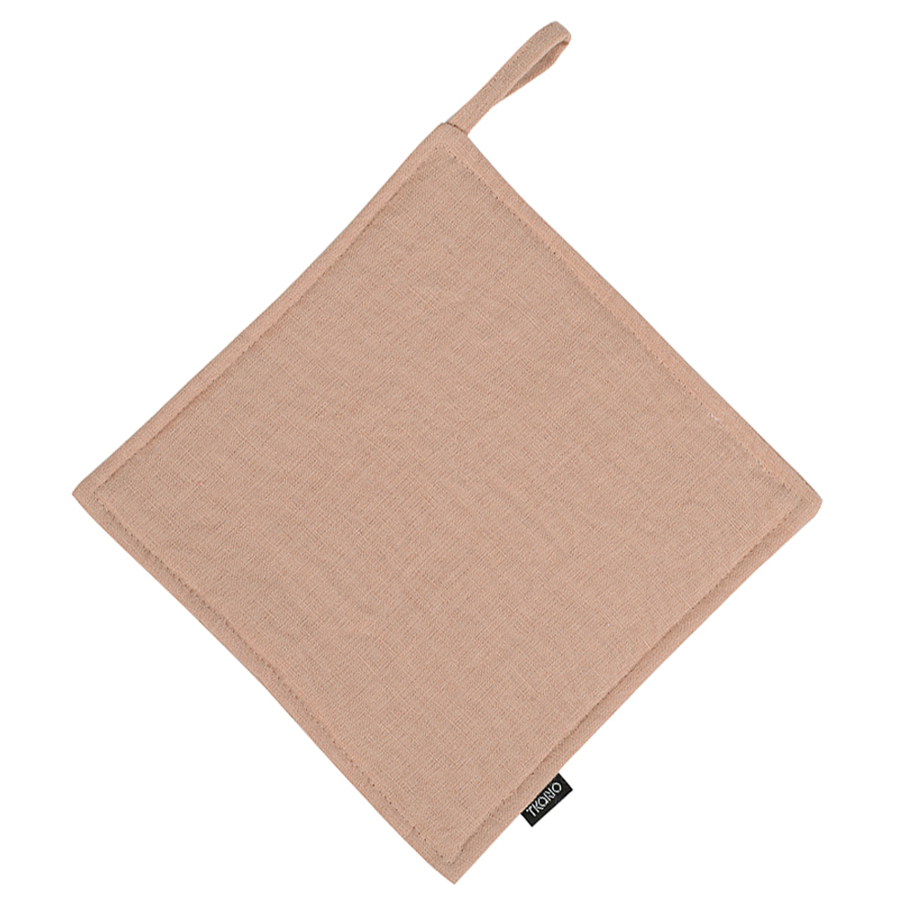 Прихватка льняная 22х22 Tkano Essential розово-пудровая