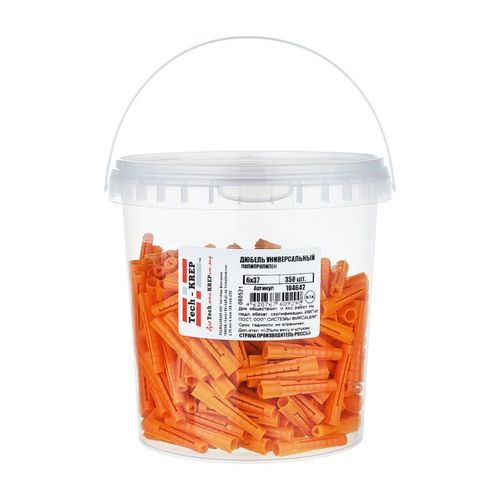 Дюбель распорный 6х37 мм тип U оранжевый 350 шт Tech-Krep