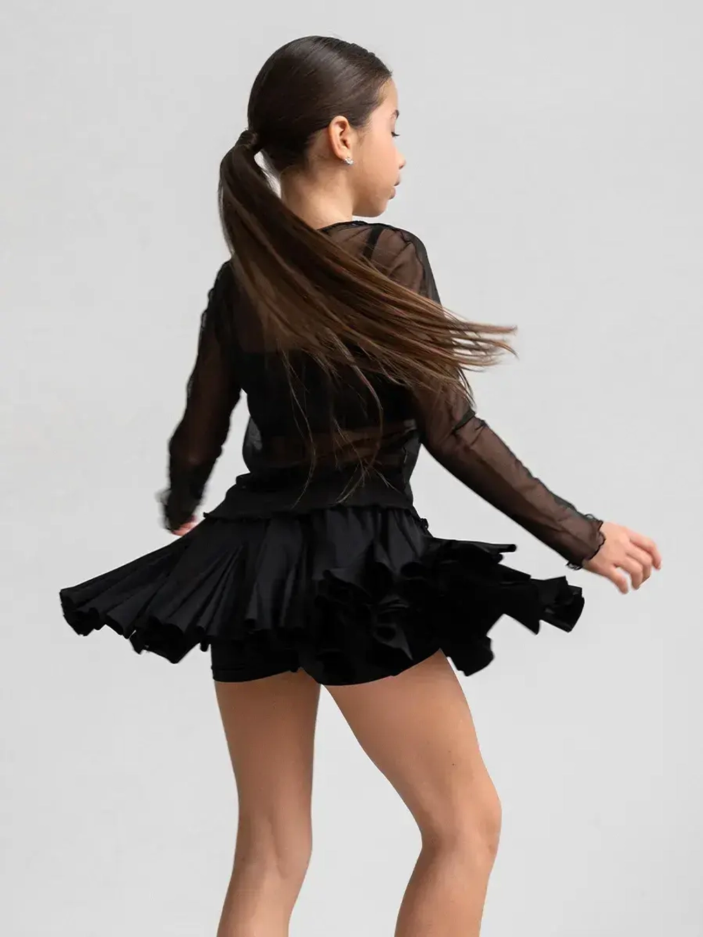 Черная юбка-шорты для девочки в школу