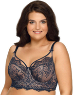 Бюстгальтер на косточках с широким поясом (Размер: 95D) (Цвет: темно-синий)