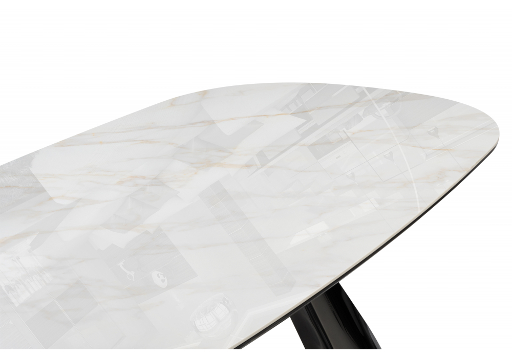 Керамический стол Woodville Танго 200х200х90 белый мрамор carla larkin, белый, ножки черные
