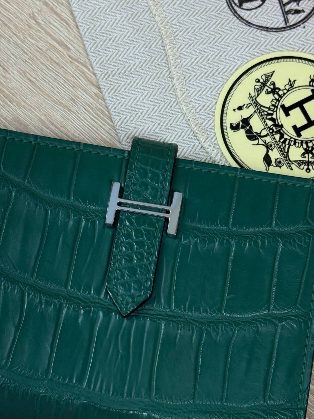 Кошелек Hermes из кожи крокодила