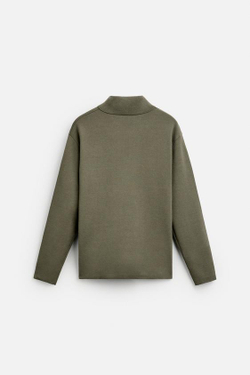 ZARA ПОЛО ИЗ СМЕСОВОЙ ВИСКОЗЫ, ХАКИ