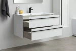 Тумба с раковиной Aquanet Lino 90 белая матовая