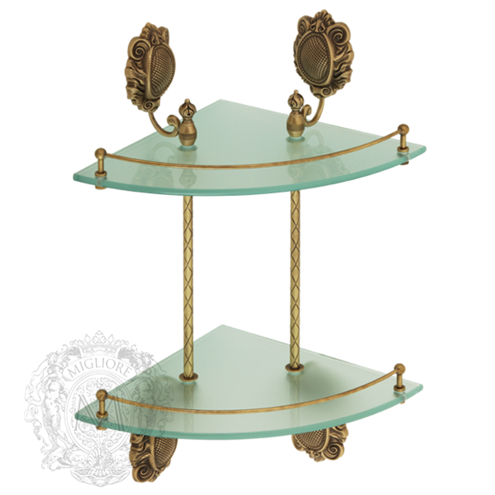 Полка с галереей угловая двойная  Migliore Cleopatra ML.CLE-60.762