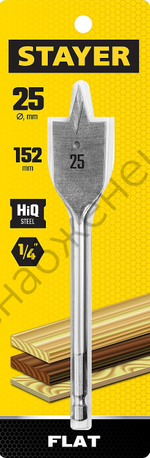 STAYER FLAT 25x152мм, сверло по дереву перовое