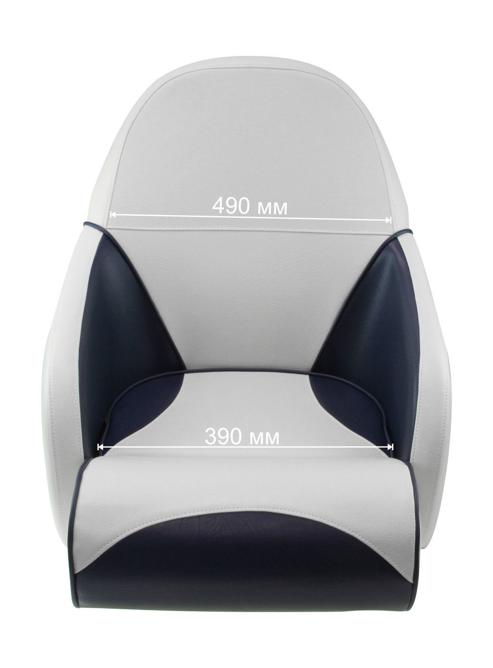 Кресло OCEAN 51 мягкое, подставка, обивка бело-синий винил