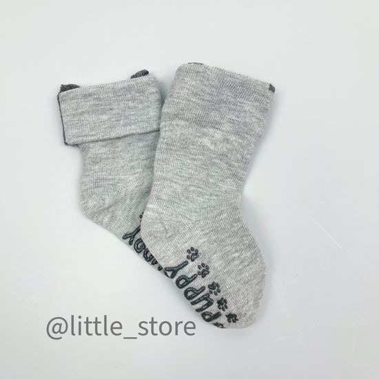 Носочки хлопковые "Puppy" со стопорами, Серый