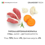 Монопротеиновый влажный корм GRANDORF FRESH для собак всех пород из утки с бататом и цветной капустой 200г