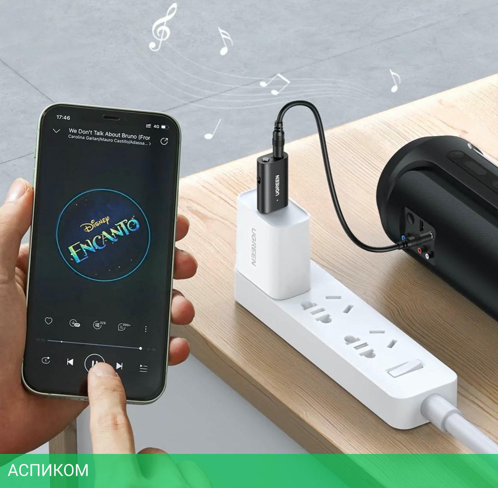 Аудиоадаптер Ugreen CM523-60300 Black (60300)