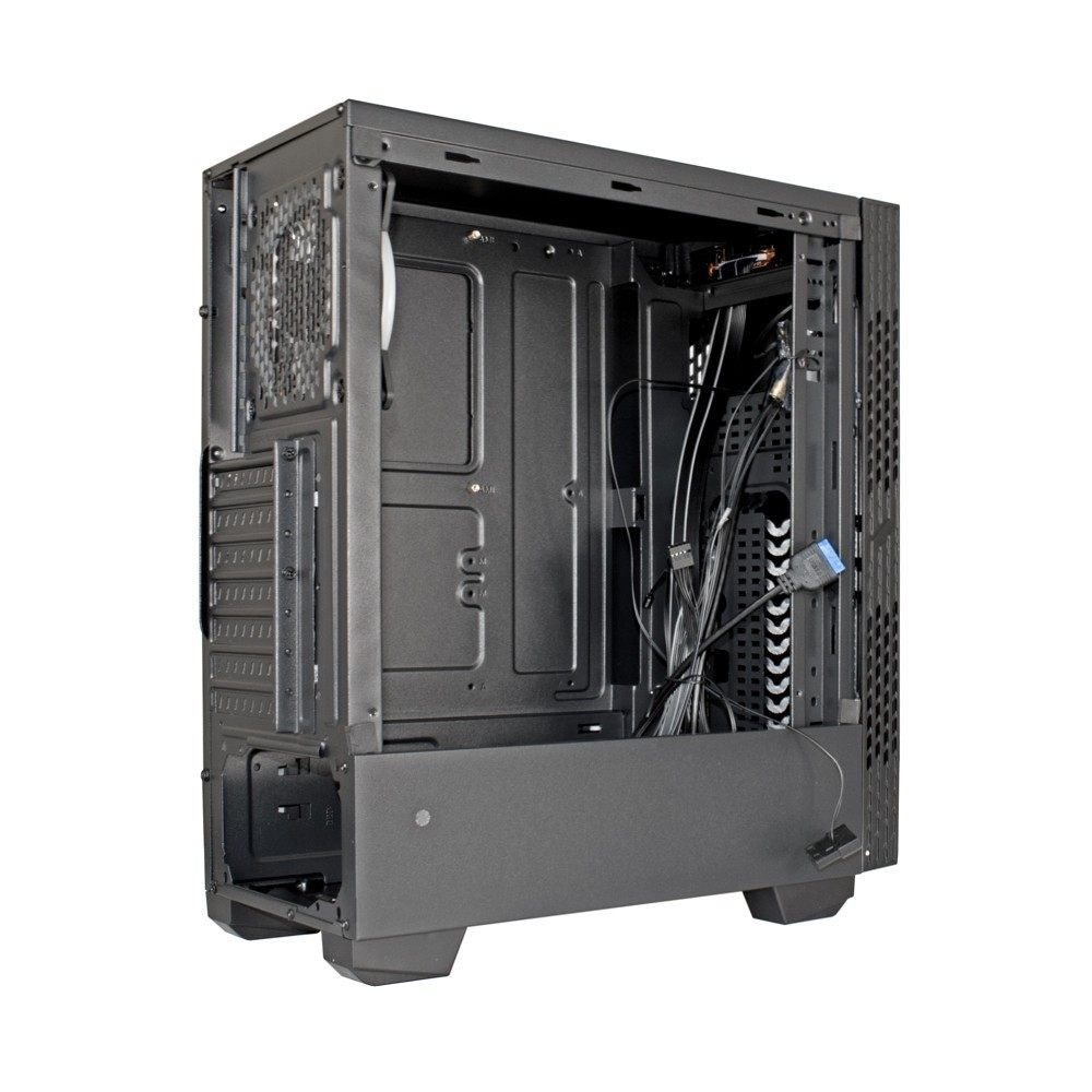 Exegate EX283743RUS Корпус Miditower EVO-9201 Black-RGB light, ATX, &lt;700NPX&gt;, с окном, 2*USB+1*USB3.0, HD Audio